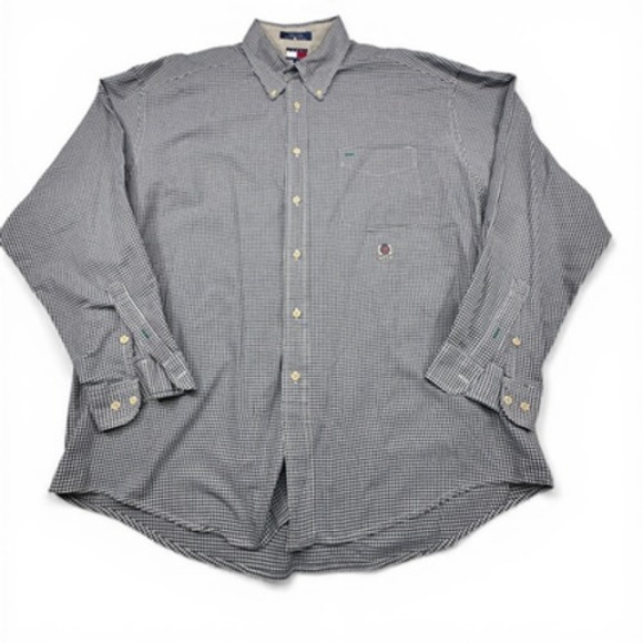 Tommy Hilfiger Other - Tommy Hilfiger Shirt‎ Mens XL Blue Check Button Down Long Sleeve Cotton Casual